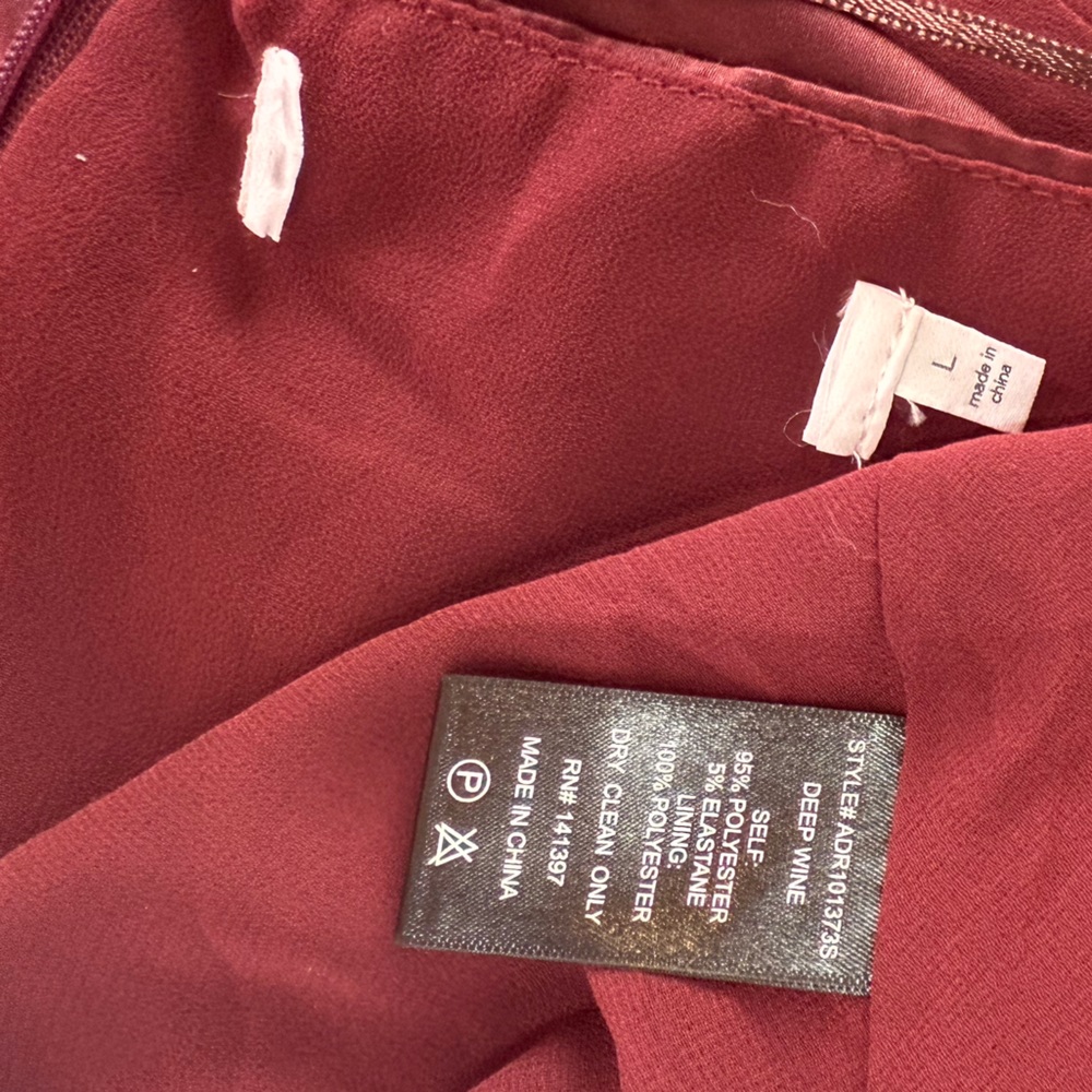 Astr The Label Marissa Satin Halter Neck Midi Dress in Deep Wine NEW Size Large - Picture 8 of 12